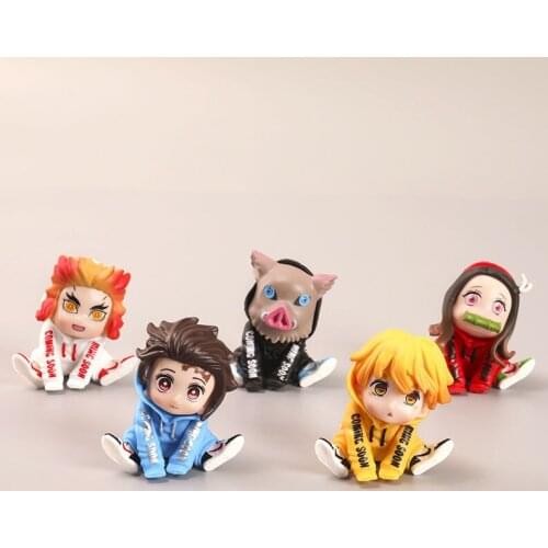 5.5CM Anime Demon Slayer Figure Kamado Tanjirou Nezuko Action Figures PVC Model Toys Figurine Inosuke Kimetsu No Yaiba Figura