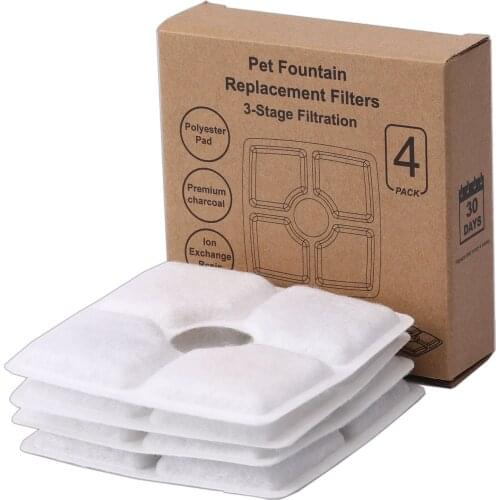 Cat Water Filter element - small flower square pet water dispenser accessories value coconut shell activated carbon and ion