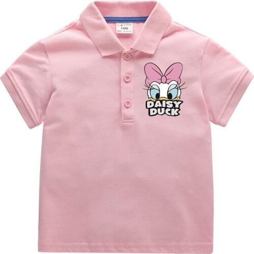 Disney Daisy Duck Print Casual Summer Girlys Boys T-shirts Boys Tees Top Short Sleeve T shirts Children Sport Clothes
