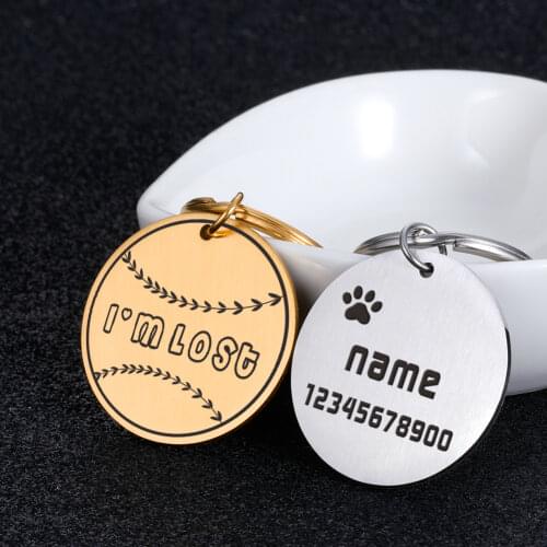 Anti-lost Dogs ID Tags Personalised Name Tel Free Engraving Stainless Steel Cats Puppy Pet Collar Accessories Nameplate Pendant