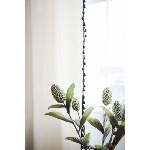 Cotton Linen Japanese Style Tassel Curtains Living Room Printed Drapes Bedroom Window Treatments Single Panel Insulation