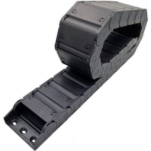 L1000mm 25x57mm Drag Chain Wire Carrier Cable Towline Enclosed Open On Both Side For Tools CNC Router Transmission Freeshipping