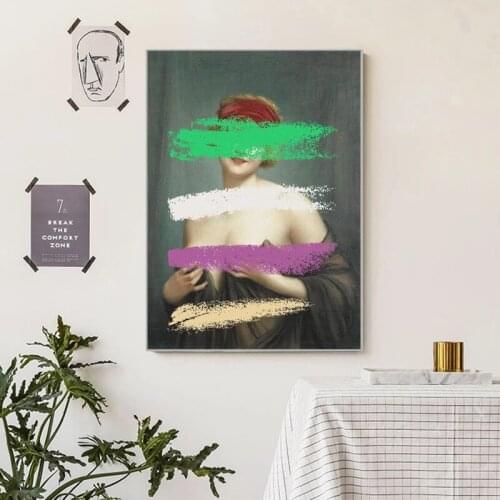 Colorful Art Style Graffiti Classical Female Cover Art Canvas Print Painting Painting Living Room Wall Picture Home Decor Poster