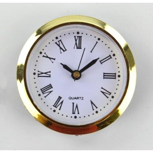 Gold Rim Diameter 50MM Insert Quartz Clock for Built - in Insert Clock Head DIY Desk Clock WJ908