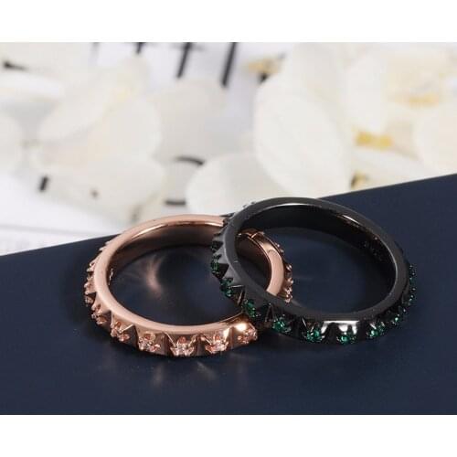 Fashion Simple Design Anillos Vintage Thin Zircon Gear Rings For Women Steampunk Jewelry Accesorios Mujer Zk30