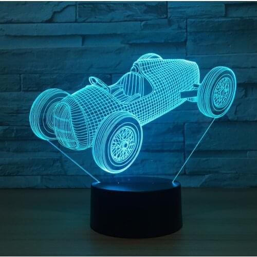 Motorcycle 3D Lamp LED Animal night light Remote Switch 7 Color Change Car 3D Visual Led Night Lamp for Kids USB Table Lampa