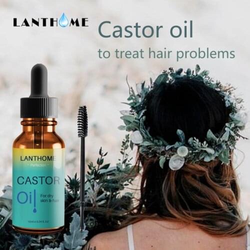 Pure Castor Oil Hair Essential Oil Eyelashes Eyebrow Growth Prevent Skin Aging Castor Organic Serum Hair Fast Growth Liquid