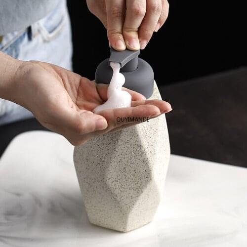 Nordic Bathroom Accessories Soap Dispenser Ceramic Shower Gel Bottling Hand Liquid Soap Hotel Toilet Foam Emulsion PressBottles1