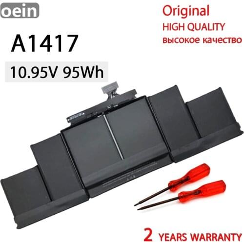 Oein Genuine A1417 Laptop Battery For MacBook Pro 15" A1398 2012 2013 Retina MC975LL/A ME665LL/A ME664LL/A MC976LL/A MD831LL/A