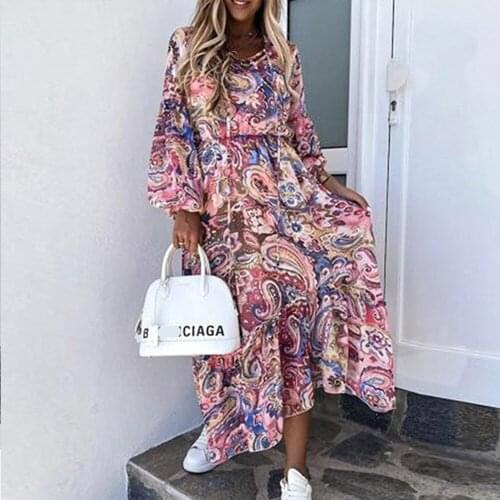Summer Maxi Dress Womens Y2K V Neck Spring/Autumn Sundress Sexy Beach Bohemian Vestidos Female High Waist Robe Femme Oversized