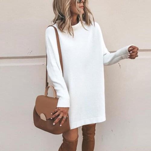Casual Knitted Sweater Women Autumn Winter 2019 Long Sleeve Pullover Knit Sweaters Femme Elegant Loose Winter Clothes YHX099