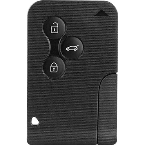 433MHz ID46 Chip 3 Button Smart Card For Renault Clio Logan Megane 2 3 Koleos Scenic Card Case Black Car Key Fob With Small Key