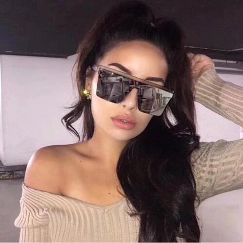 Oversized Square Sunglasses Women 2020 Fashion Shades For Women Retro Sun Glasses Women Big Frame Vintage Eyewear Oculos UV400