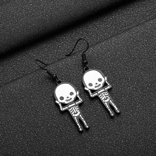 Todorova Halloween Vintage Skeleton Skull Dangle Earrings For Women Jewelry Party Gifts Aretes De Mujer Modernos