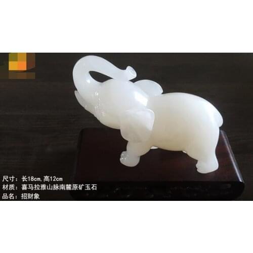 Afghan Jade Lucky Wealth Decoration Home Town House Feng Shui Company Opening Gift Elephant Statue
