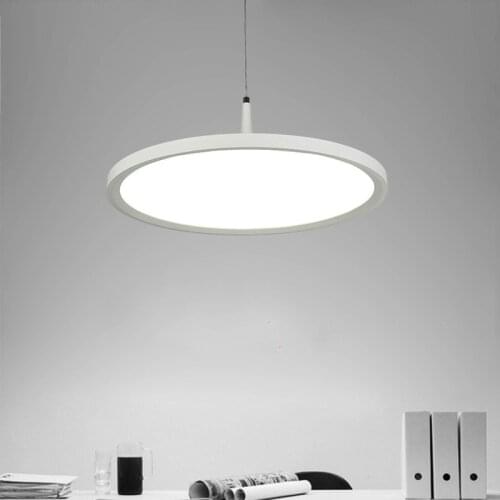 Ultra-thin modern LED chandelier black and white round LED chandelier bar table lamp bedroom lamp dining room LED chandelier