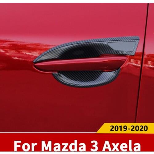 For Mazda 3 Axela 2019 2020 ABS Car Door Handle Cover Carbon Fiber Scratches Resistant Cover Auto Door Bowl Protection Sticker