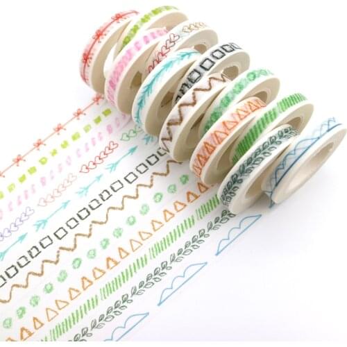 10m*8mm Hand Painted Series Washi Tape Adhesive Tape DIY Scrapbooking Sticker Label Masking Tape Student Stationery Gift 1 PCS