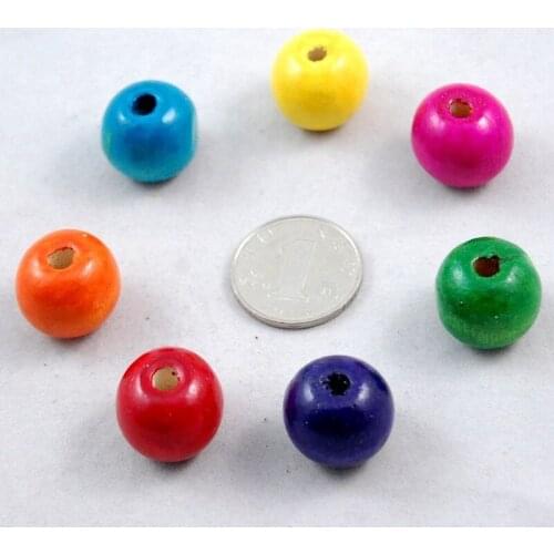 100pcs 20mm Colorful Wood Beads Unfinished Round Beads Rustic Country Farmhouse Boho Wooden Beads for Craft DIY Bead Garland