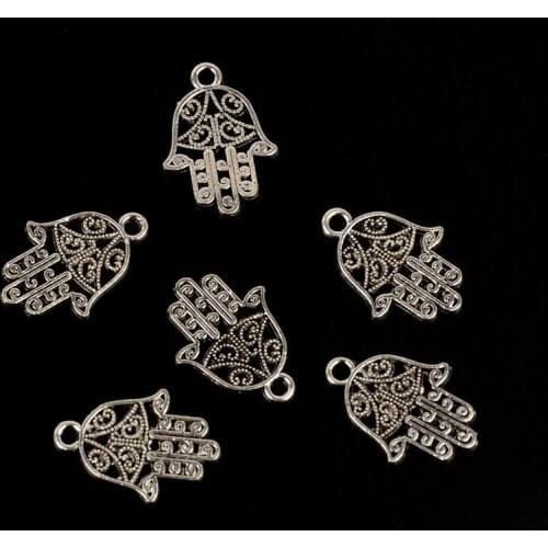15x21mm Antique Silver Religious Buddha Hand Shape Metal Beads Spacer Beads Jewelry Finding Accessories DIY/Handmade Bracelet