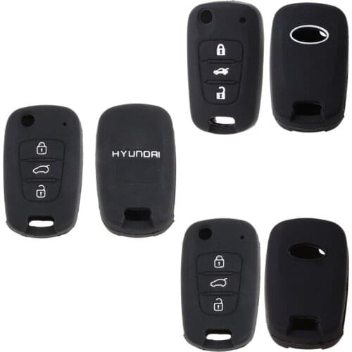 3 Buttons Silicone Car Key Fob Cover Case For Hyundai i30 Verna Veloster