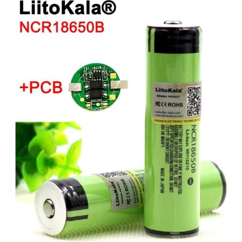 Liitokala New Protected Original Rechargeable battery 18650 NCR18650B 3400mah with PCB 3.7V For Flashlight batteries