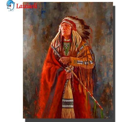 Native diamond embroidery Indian man diamond mosaic diamond painting full square round stitch cross American rhinestone pictures