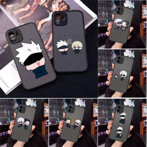 Jujutsu Kaisen Satoru Gojo anime Phone Case For iPhone 12 11 Mini Pro XR XS Max 7 8 Plus X Matte transparent cover