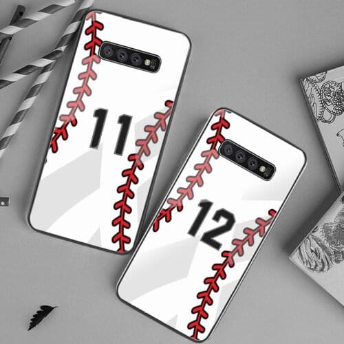Baseball number pattern Phone Case Tempered Glass For Samsung S20 Plus S7 S8 S9 S10 Plus Note 8 9 10 Plus