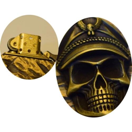Demon Burning Skeleton Commander Brass High Fashion Windproof Personality Nostalgic Limited Handmade