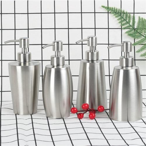 350ml 400ml Stainless Steel Liquid Soap Dispenser Shampoo Lotion Detergent Sanitizer Bottle Bathroom Accessories Home Hotel