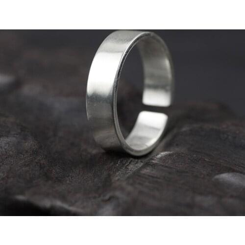 Elegant Jewelry Ring 999 Sterling Silver For Women And Men Simple Smooth Design Openning Type