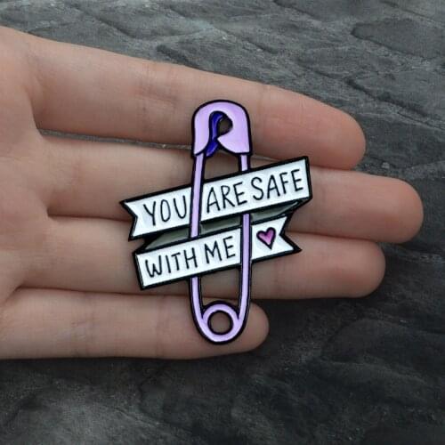 Purple safe enamel pin brooches Badge For Women jewelry gifts