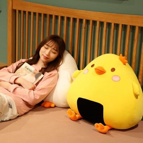 35/45/60cm Lovely Chicken Plush Toy Cute Animal Rice Ball Stuffed Doll Soft Sleep Pillow Sofa Bed Cushion Creative Birthday Gift