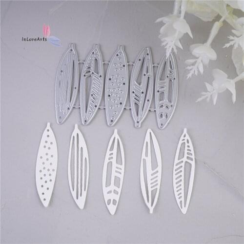 InLoveArts DIY Feather Metal Cutting Dies 2021 Scrapbook Leaves Album Mold Stencil Templates Craft Making Embossing Craft Dies