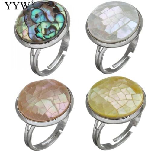 1PC Unique Shell Finger Rings Black Shell Pink Shell Abalone Shell US Ring Size 6 For Women Birthday Trendy Gifts Wholesale