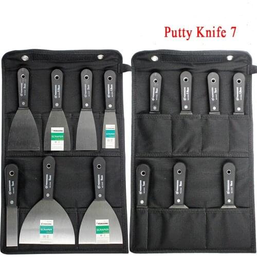 7pcs Putty Knife Scraper Blade 1"1.5" 2" 2.5" 3" 4" 5"Wall Shovel Carbon Steel Plastic Handle Construction Tool Plastering Knife