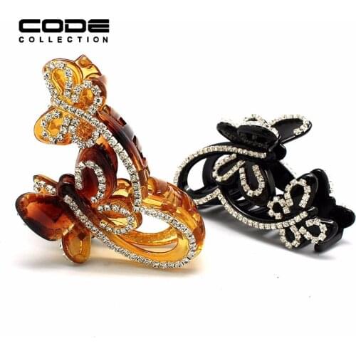 Hot Sale Crystal Butterfly Hair Claws for Women Korea Hair Accessories Large Bow Hair Jewelry Barrette Hairpins Girl Fascinators