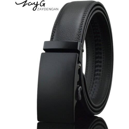ZAYG belt fashion designer men automatic buckles leather luxury belts business mens alloy buckle belts for men buckle belt black