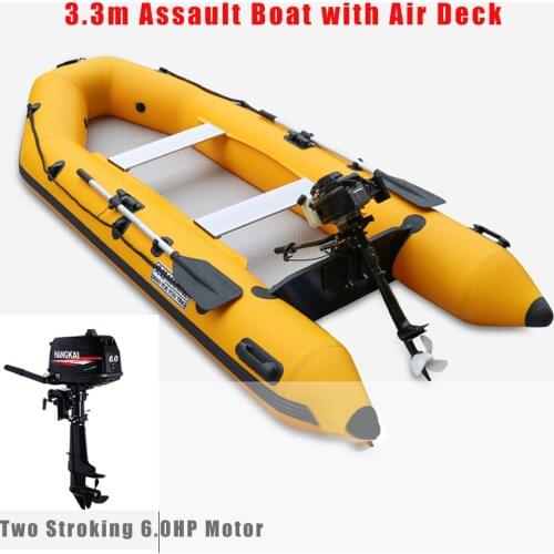 4Person 330cm Inflatable Fishing Boat Free Shipping Anti-collision Laminated Assault Kayak Outdoor Water Sports Drifting Dinghy
