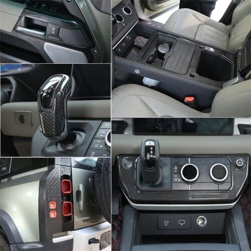 Real Carbon Fiber For Land Rover Defender 110 2020-2022 Car Interior Decoration Frame Cover Trim Stickers Auto Accessories