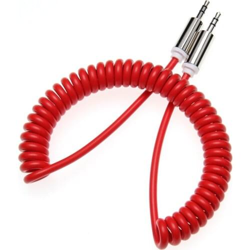 Newest Desgin 3.5mm Jack Audio Coiled Spiral Male to Male M/M Plug Stereo Extension Cable 300pcs/lot