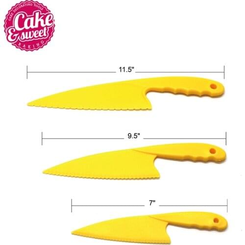 Cake Knife Serrated Edge Food Grade Plastic Dessert Knives Cutter Multifunction To Mousse Cake Bread For Wedding Party