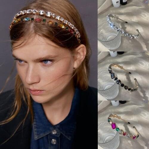 Ruoshui Woman Luxurious Hairband Women Crystal Headband Girls Alloy Bezel Ladies Hair Accessories Headwrap Bride Headwear Turban