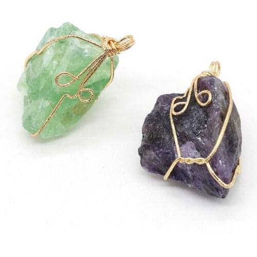 Natural Stone Pendants Irregular Original Crystal Stone Necklace Accessories Charm for Jewelry Making Bracelet Earrings Gift