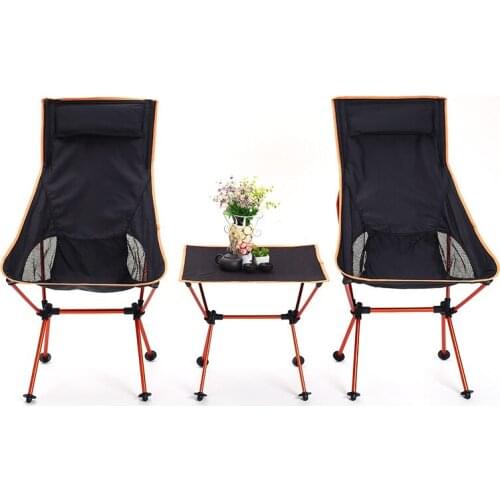 3 Pcs/set Portable Foldable Fishing Chair Table Set Ultralight Outdoor Leisure Picnic Beach Chair Oxford Cloth+Aluminum Alloy