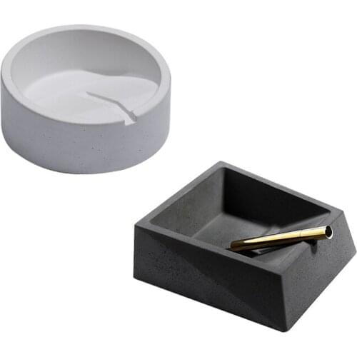 Industrial style bar shop decorated concrete ashtray Office fashion square round art ashtrays