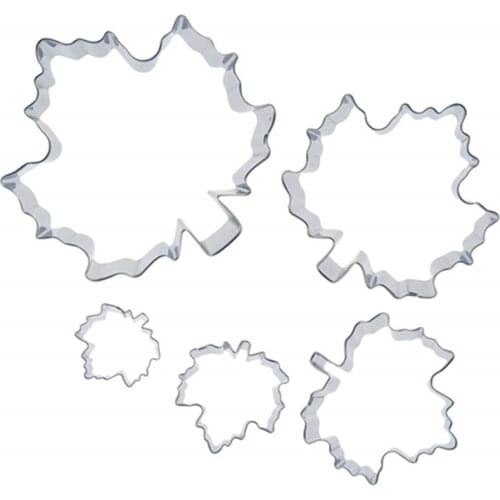Five Pieces Of Maple Leaf Cookie Cutters Baking Molds,Autumn Leaves Cake Decorating Fondant Tools,Direct Selling