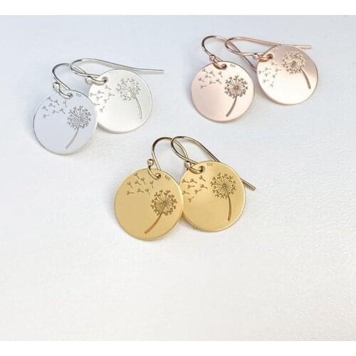 Small Dandelion Earrings Flower Dangle Earrings for Women Female Party Fashion Jewelry Gifts