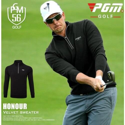 PGM 2020 Golf Clothes Men Shirt Long Sleeve Autumn Winter Clothing Fleece Keep Warm Sport Polo T-Shirt Plus Size